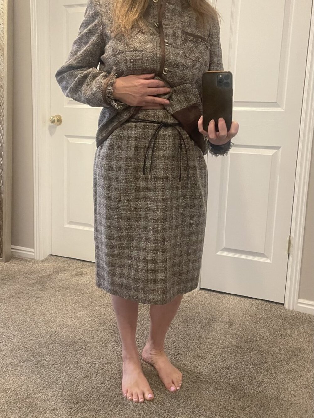 NEW Brown Tweed Women's Jacket and Skirt Suit - Size 12
